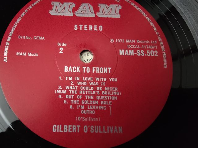 Vinilo Gilbert O´Sullivan