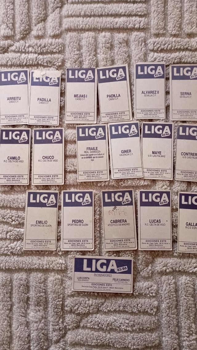 Cromos Liga 85/86