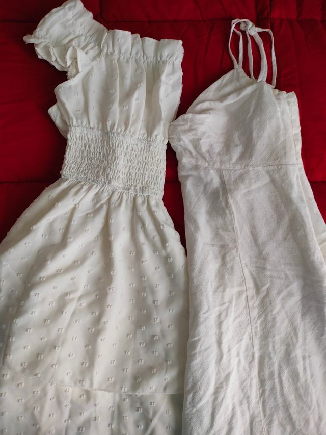 lote 2 vestidos cortos blancos XS