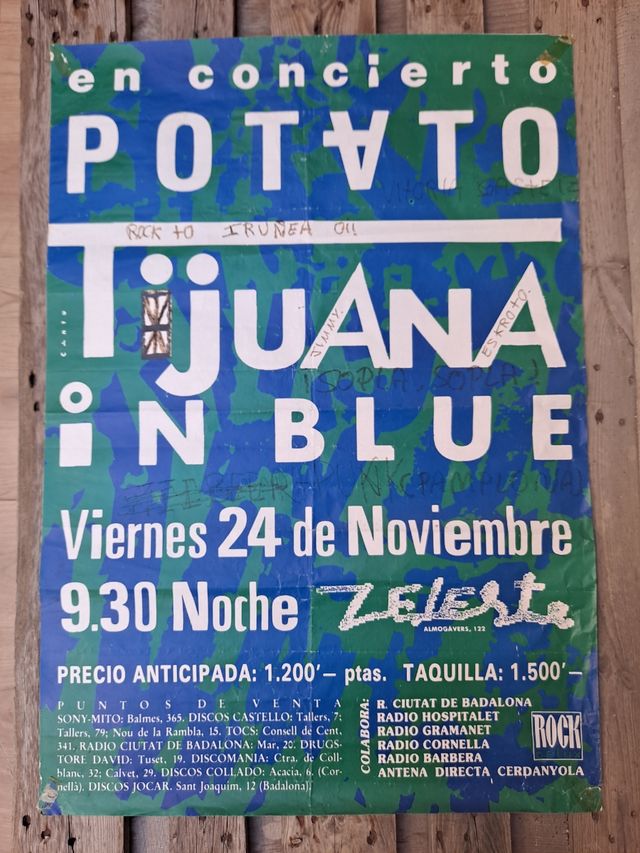 Tijuana in Blue + Potato. Zeleste (BCN) 1.989