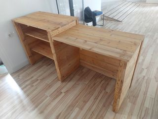 Mostrador de doble altura de madera