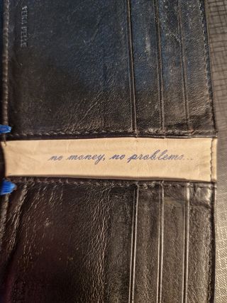Portafogli pelle "no money no problem" 