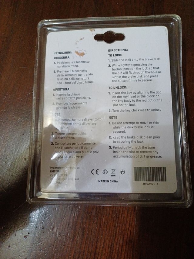 Lucchetto al disco scooter