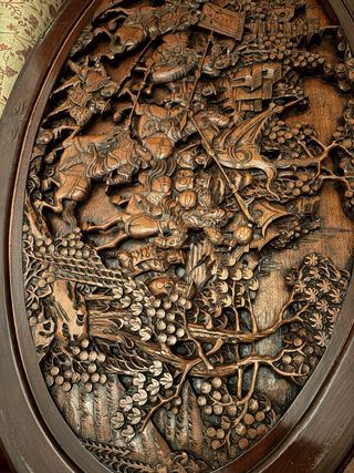 mesa de madera de palo de rosa tallada a mano