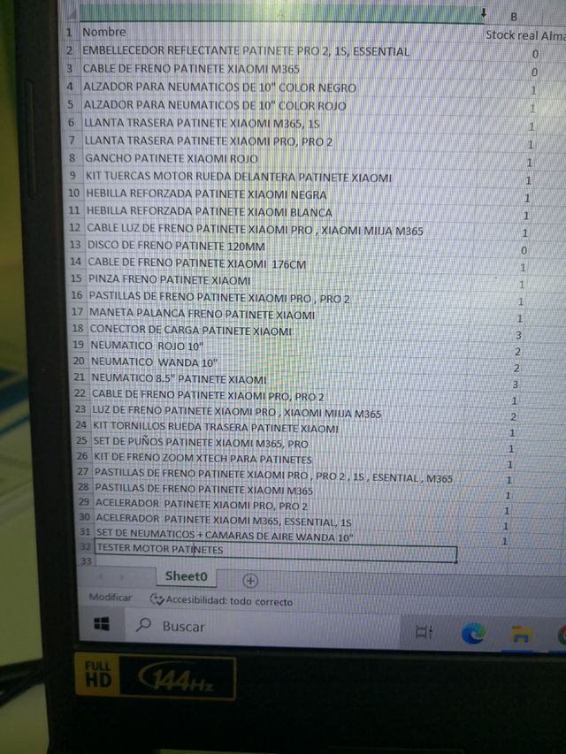 Lotto di ricambi per monopattini Xiaomi