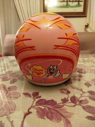 Casco moto rosa chupachups