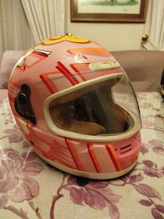Casco moto rosa chupachups