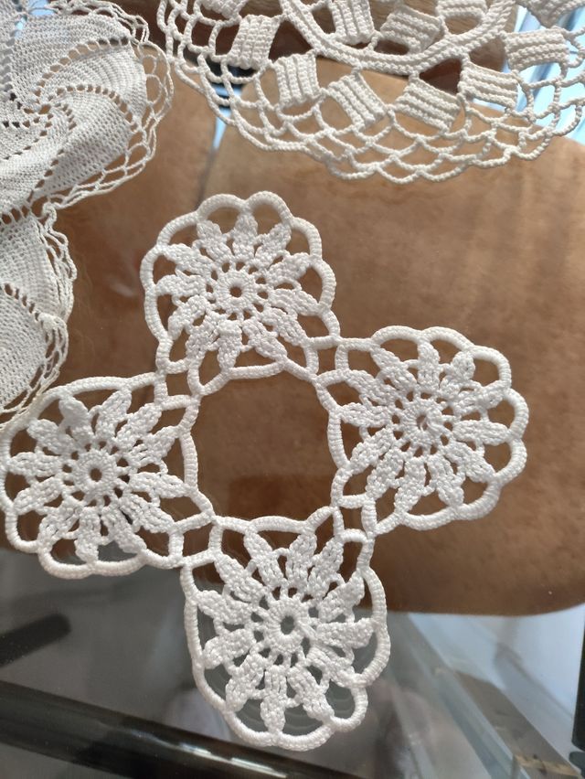 3 pañitos de ganchillo vintage