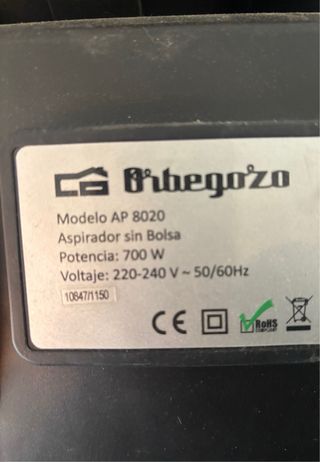 Aspiradora sin bolsa Orbegozo 700w