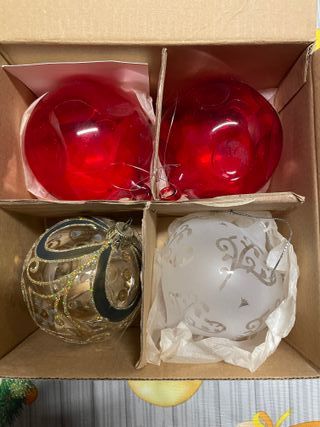 Set 4 palline vetro soffiato