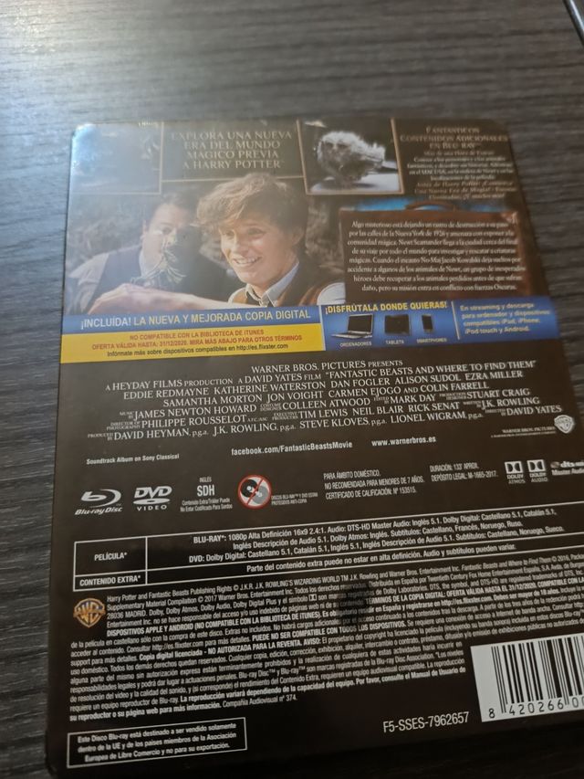 Steelbook Animales Fantásticos y como encontrarlos