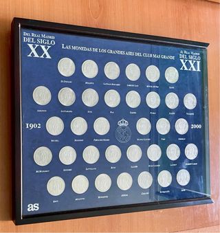 Monedas de los grandes ases del club Real Madrid