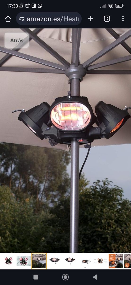 Lampara infrarrojos estufa