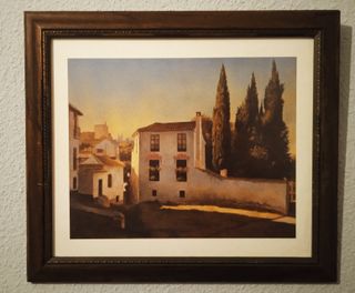 Cuadro Casa dos plantas y Cipreses