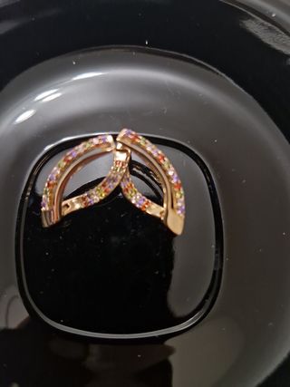 Pendiente bisuteria baño oro