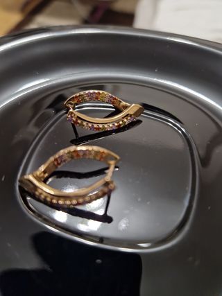 Pendiente bisuteria baño oro