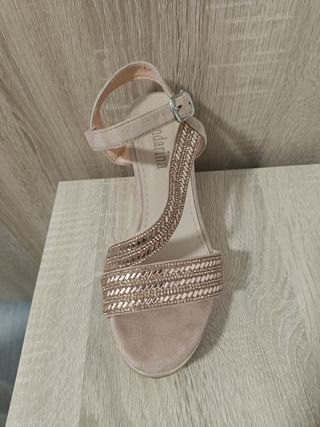 Sandalias cuña rosa 36