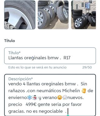 Llantas oreginales .  No es negociable 