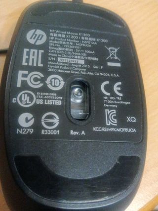 ratón mouse mini hp x1200