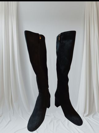 Botas terciopelo altas negras