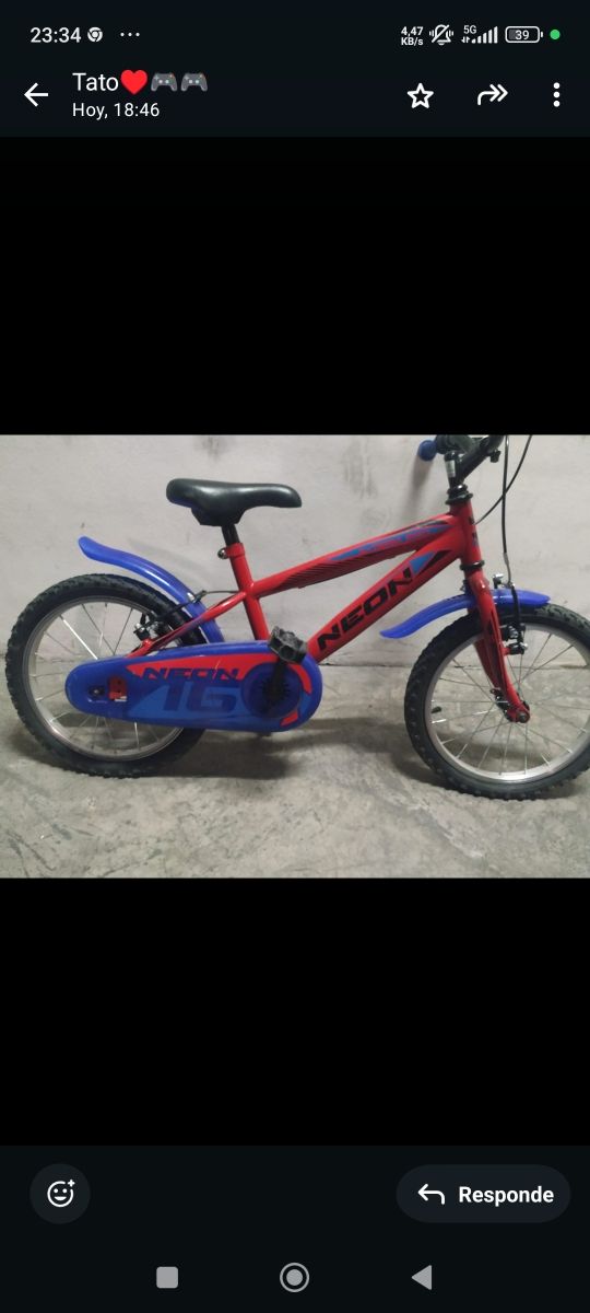 Bicicleta de 14 pulgadas.