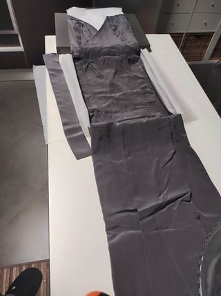 Vestaglia uomo tg 50, pura seta grigia