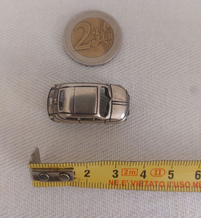 Coche Fiat 500 plata de Ley
