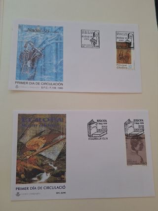 2 sellos y SPD Andorra (1995 y 1996)