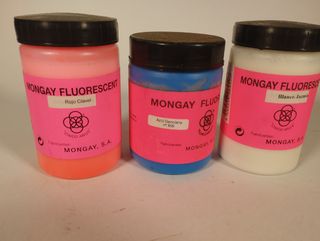 3 color y blanco pintura fluorescente base ag