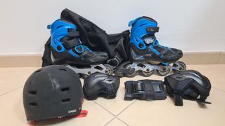 Patines en línea Oxelo con protecciones y funda