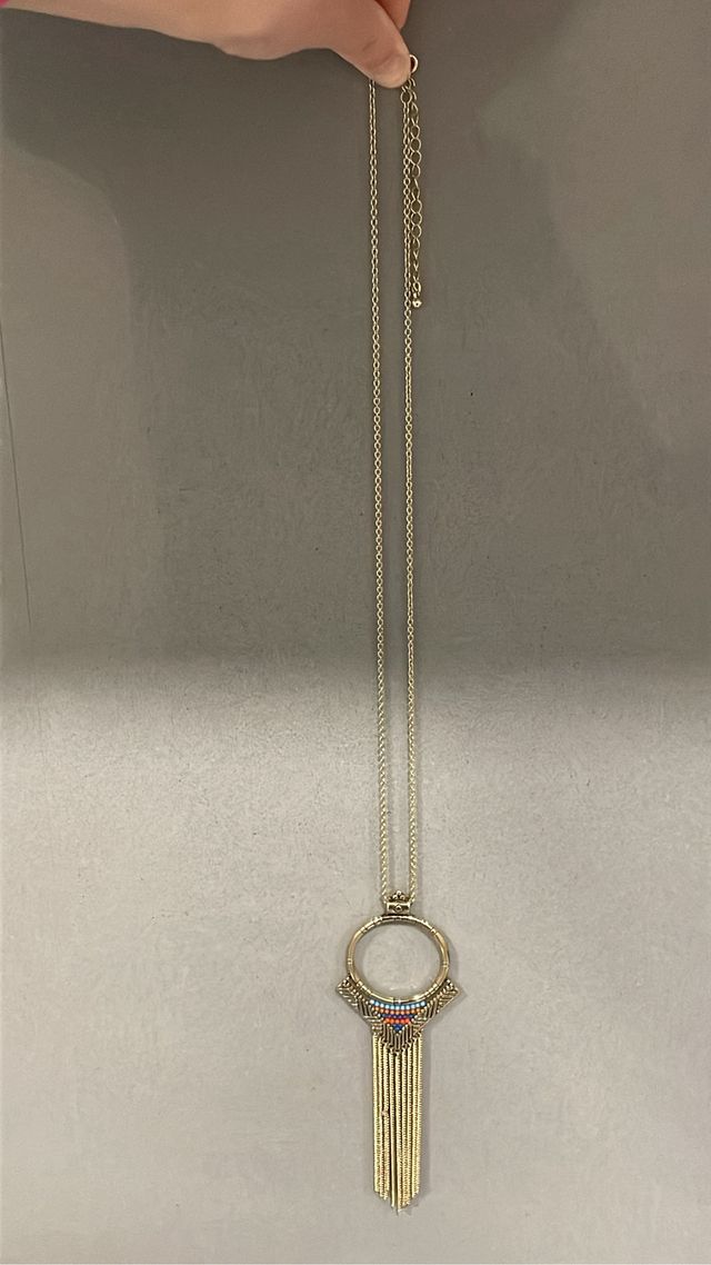 Collar colgante tribal nativo americano dorado