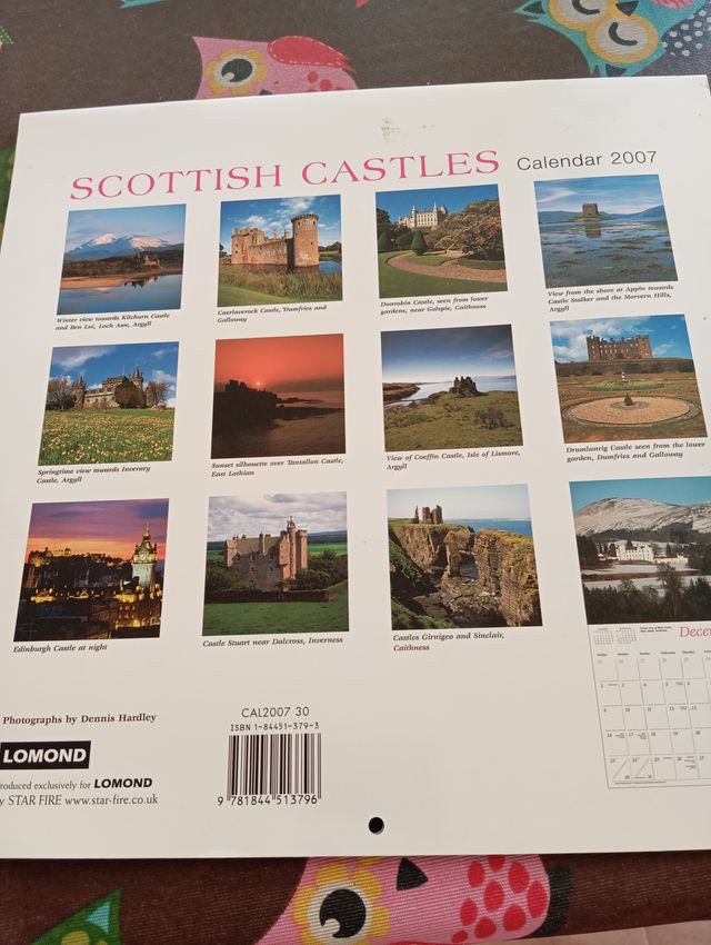 Calendario comprado en Escocia con preciosas fotos