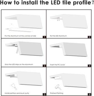 Perfil LED empotrado 1m 6u