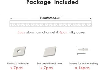 Perfil LED empotrado 1m 6u