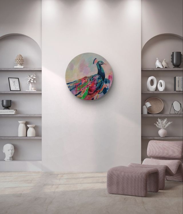 Pavo real pintura original