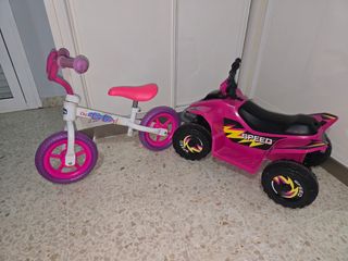 Kuad de bateria y bici sin pedales