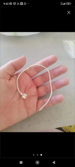 Pulsera de plata para los charm 