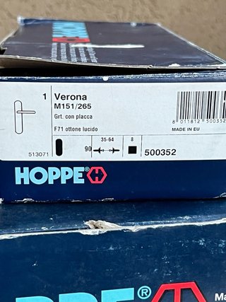 Maniglie Hoppe Verona con placca