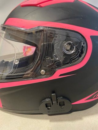 Casco moto rosa