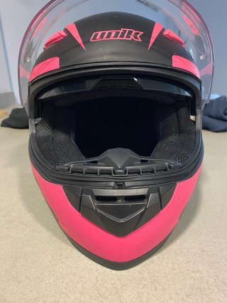 Casco moto rosa