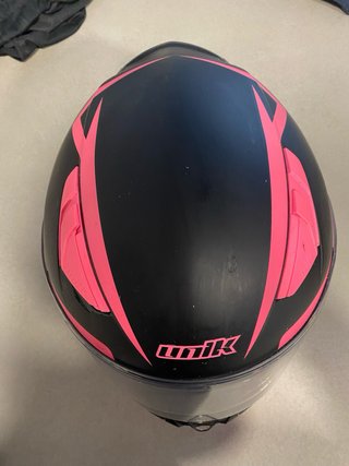 Casco moto rosa