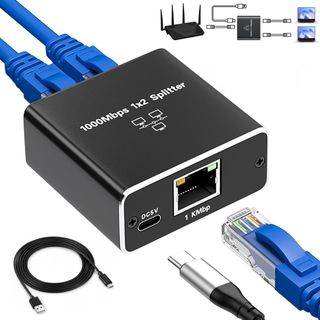 Ethernet Splitter LAN Switch 2 Puertos RJ45 Networ