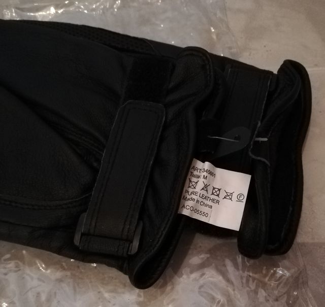 GUANTES CUERO NEGROS TALLA M, NUEVOS.-