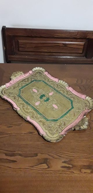 Vassoio Fiorentino in legno Vintage anni 50