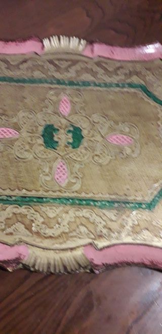 Vassoio Fiorentino in legno Vintage anni 50