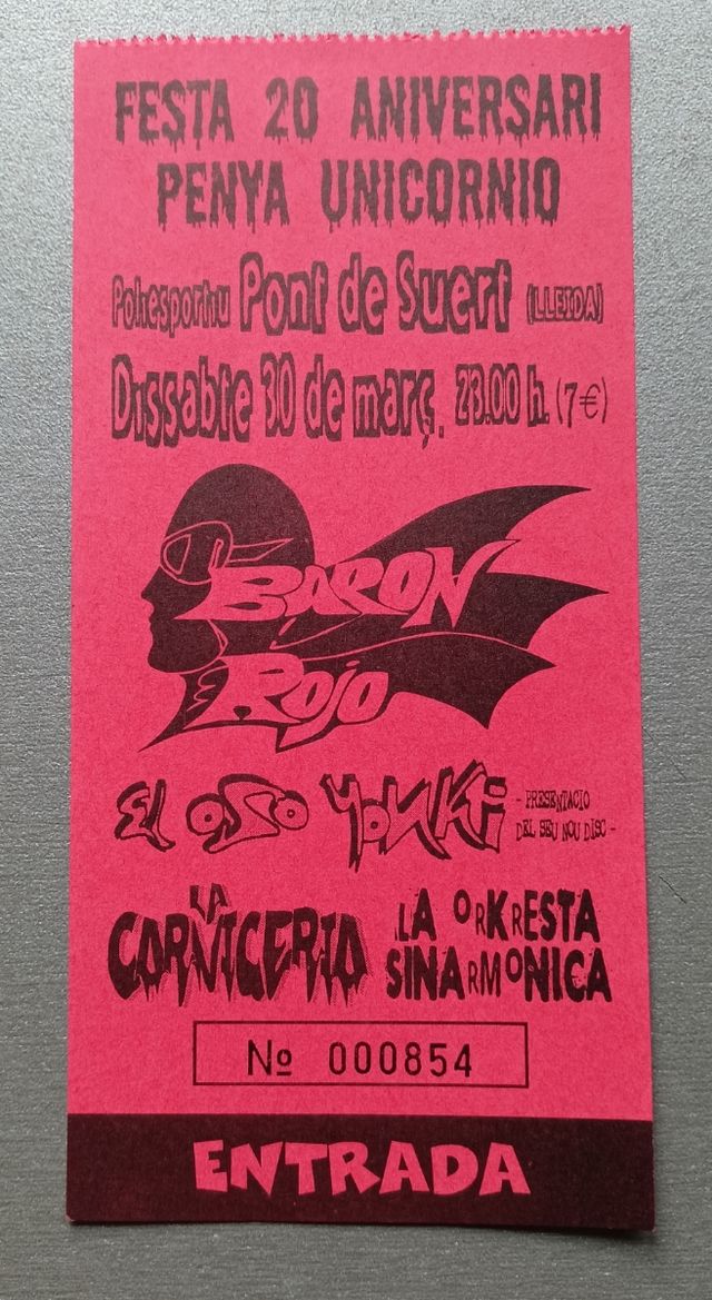 Entrada concierto Barón Rojo