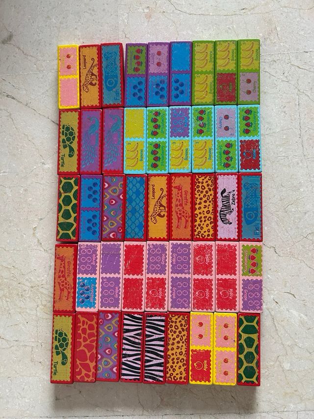 Juego infantil piezas madera