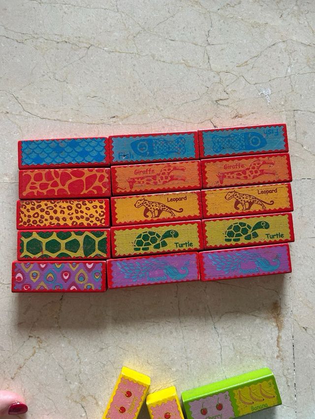 Juego infantil piezas madera