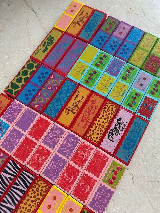 Juego infantil piezas madera