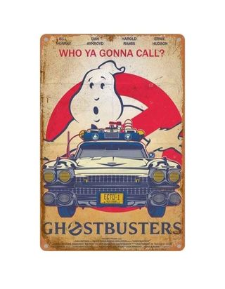 Cartel metálico película Cazafantasmas